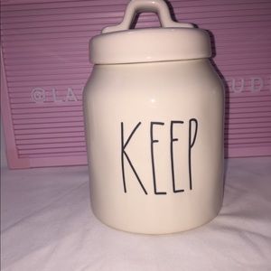Rae Dunn Canister KEEP ceramic small chunky lid